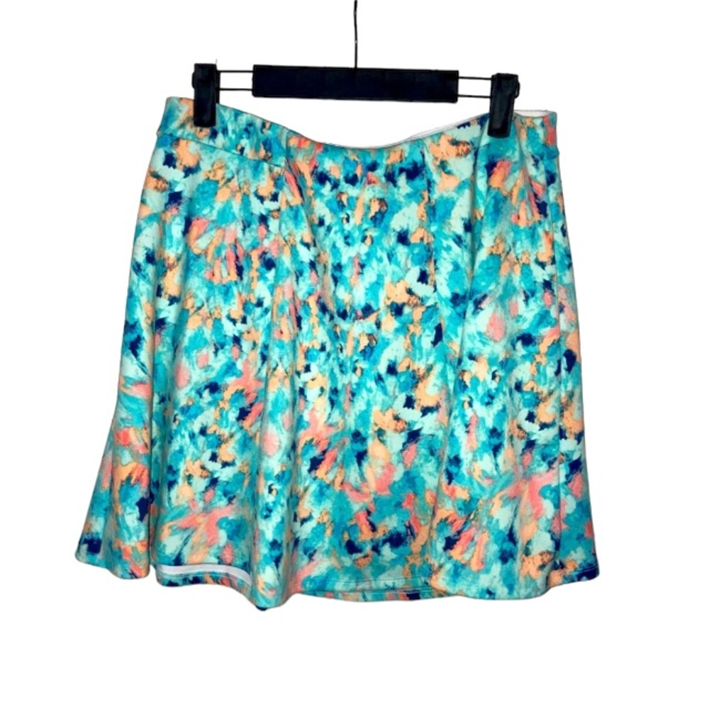 Decree Girls Youth Blue Peach Multicolor Skirt Elastic Waistband Size XL